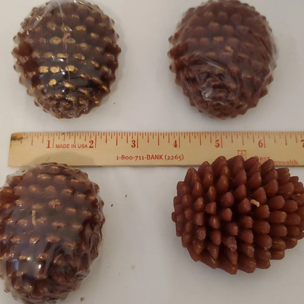 Pottery Barn 4 Fall Pine Cone Candles